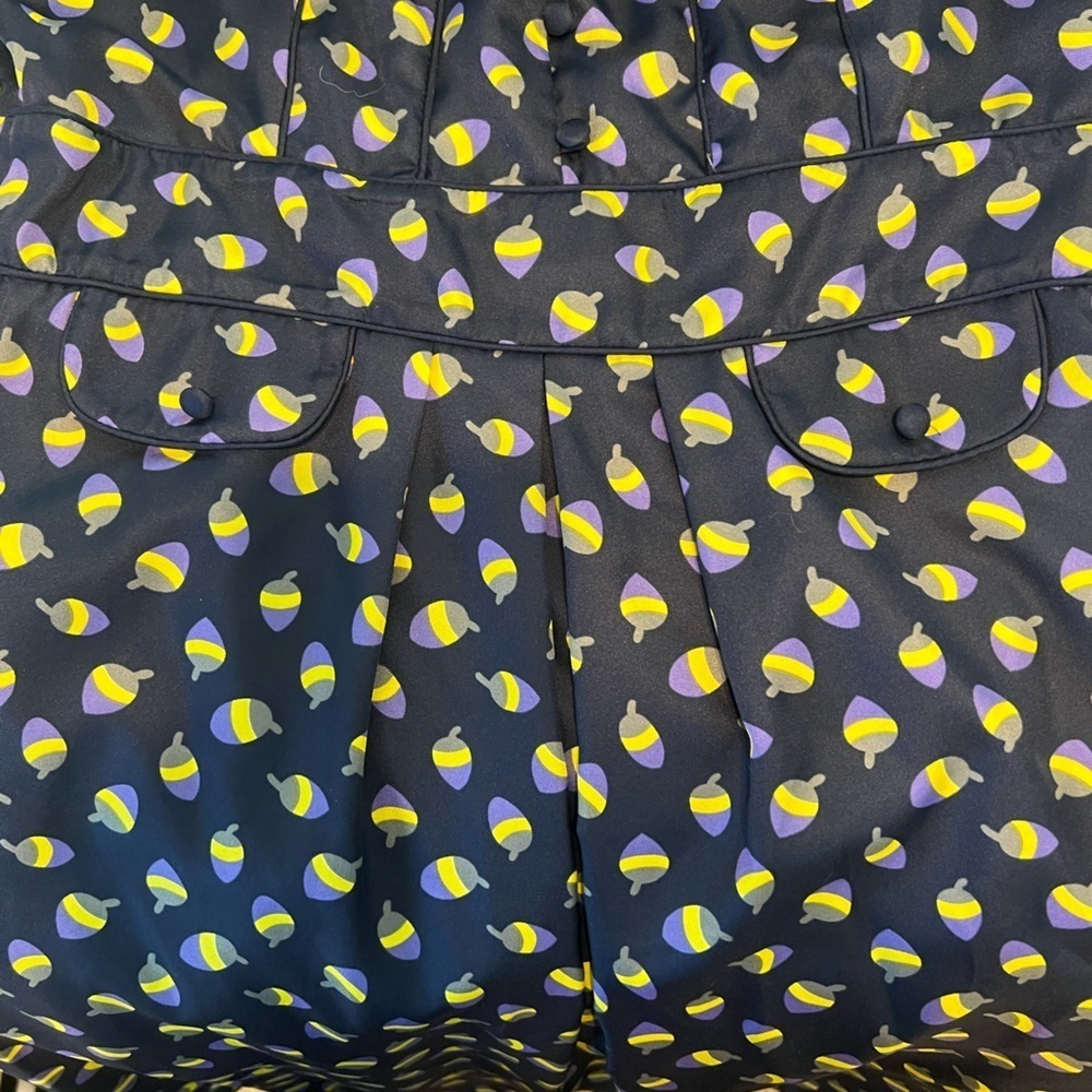 Anthropologie Hi There Karen Walker Dress Size 8 Retro Print Shift Midi Mini - Picture 8 of 12